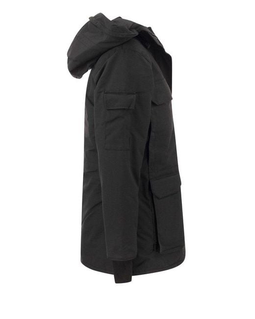 Canada Goose Black Logo Patch Hooded Coat