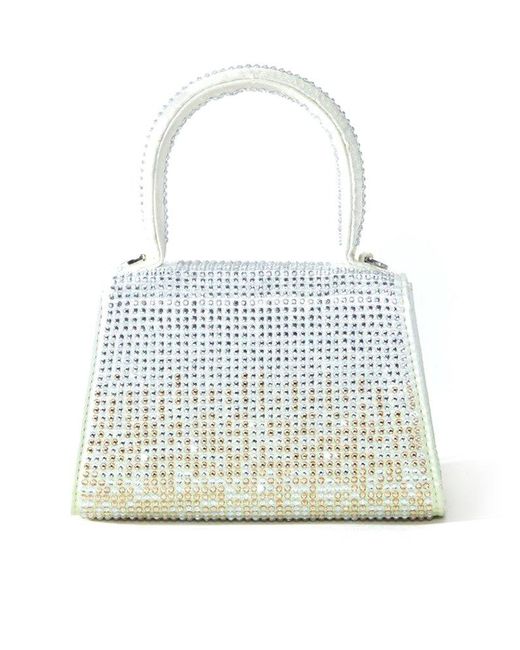 Self-Portrait White Gradient-effect Bow Embellished Tote Bag