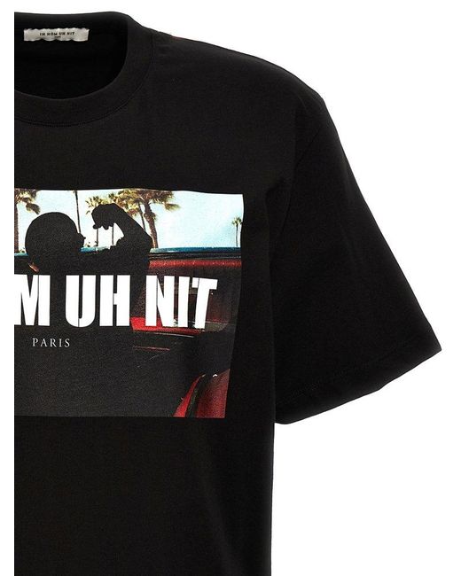 Ih Nom Uh Nit Black Logo Printed Crewneck T-shirt for men