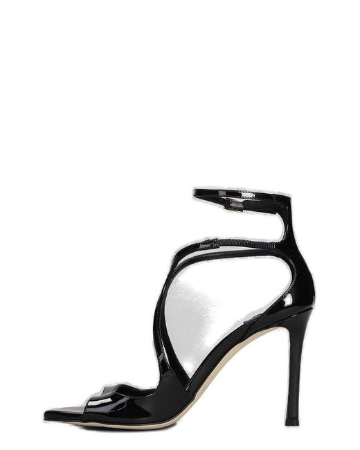 Jimmy Choo Black Azia 95 Ankle Strapped Sandals