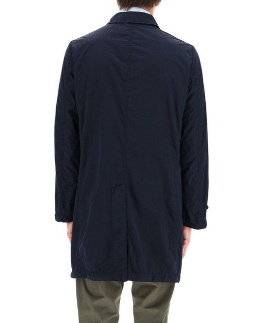 Aspesi Blue Mid-length Single Breasted Coat for men