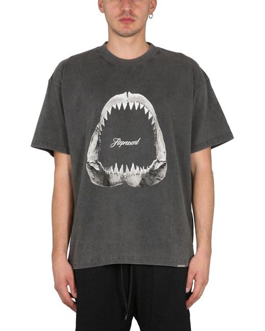Represent Gray Shark Jaws T-shirt for men