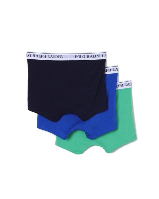 Polo Ralph Lauren Blue Triple-pack Logo Band Trunks for men