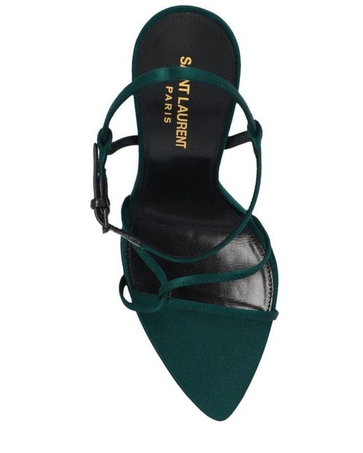 Saint Laurent Black Clara Pointed Toe Sandals