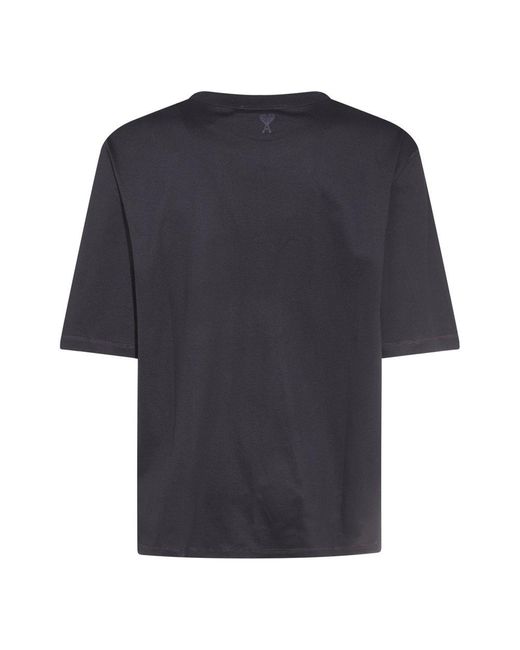 AMI Blue Cotton T-Shirt for men