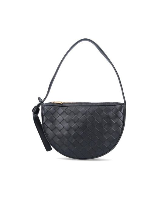 Bottega Veneta Black Intrecciato Leather Shoulder Bag