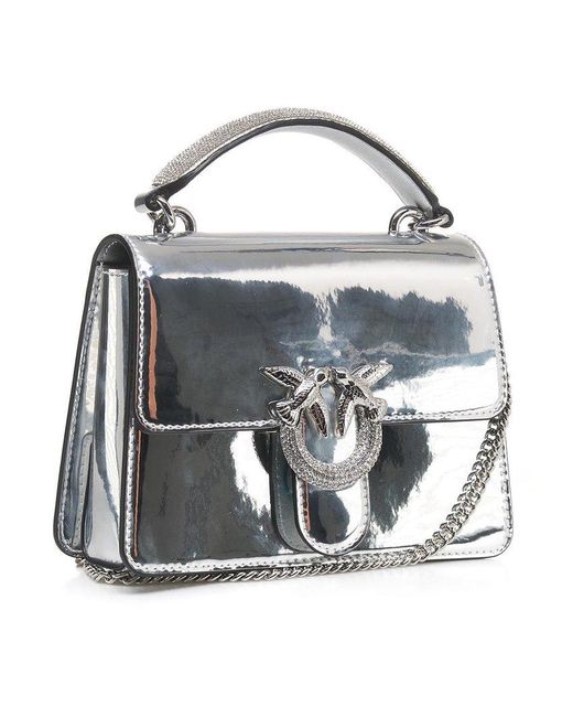 Pinko Metallic Mini Love One Chain-Linked Tote Bag