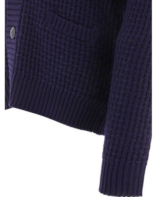 Tagliatore Blue King Buttoned Knitted Cardigan for men