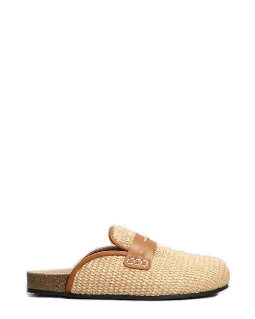 J.W. Anderson Brown Woven Designed Penny-slot Mules
