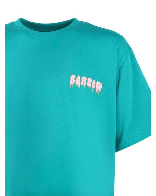 Barrow Blue Logo-printed Crewneck T-shirt for men