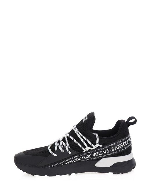 Versace Black Dynamic Panelled Lace-up Sneakers for men