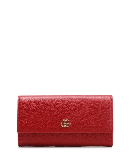Gucci Red Leather Continental Wallet