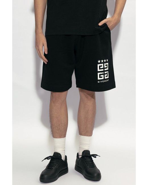 Givenchy Black Logo Printed Shorts for men