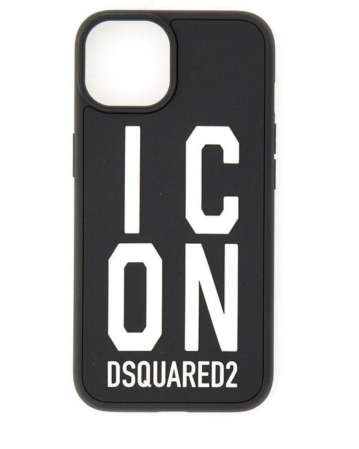 DSquared² Black Icon Logo-printed Iphone 14 Case for men