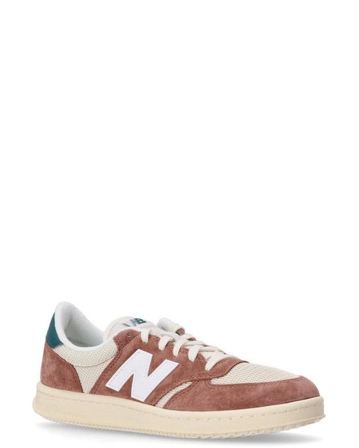 New Balance Pink T500 Lace-Up Sneakers for men