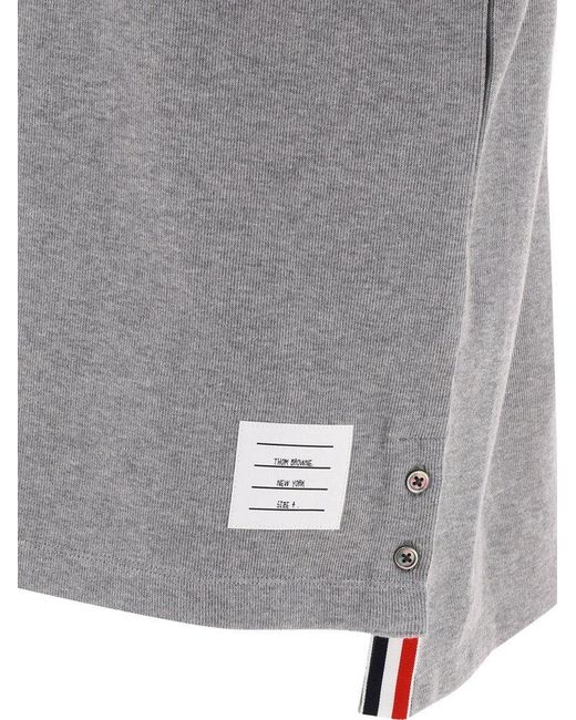 Thom Browne Gray Rwb Pocket Trim Polo Shirt for men