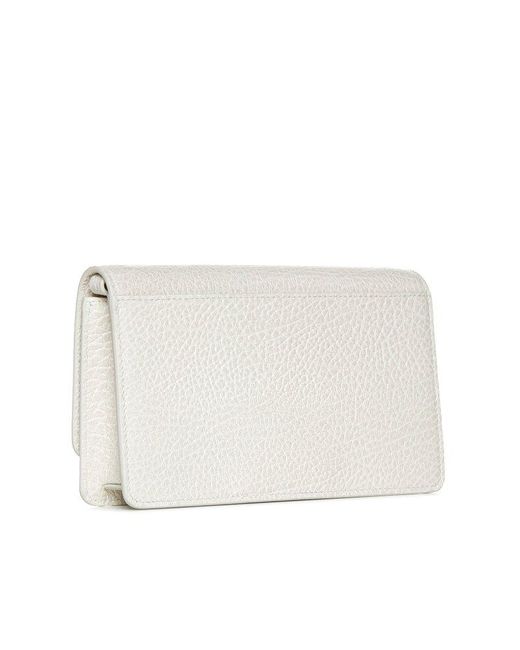Maison Margiela White Medium Leather Chain Wallet Bag