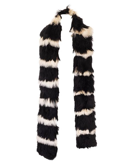 Saint Laurent White Two-toned Scarf