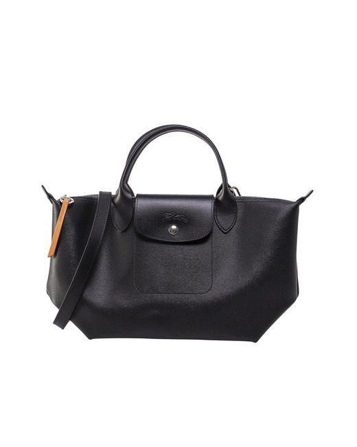 Longchamp Black Le Pliage City Zip-up Tote Bag