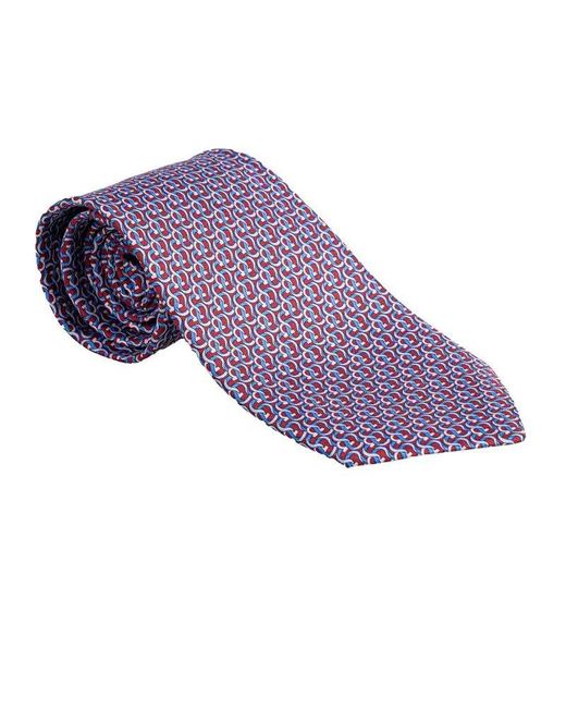 Ferragamo Purple Micro Pattern Printed Tie for men