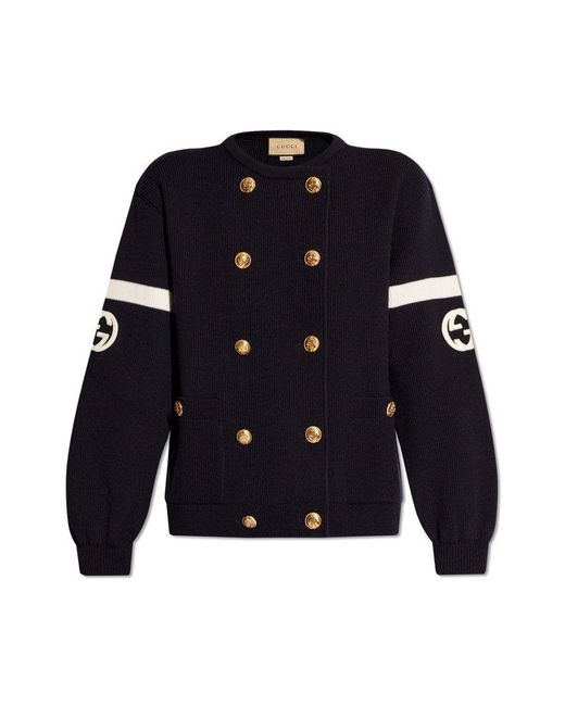 Gucci Blue Wool Cardigan,