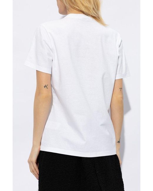 Ganni White T-shirt With Logo,