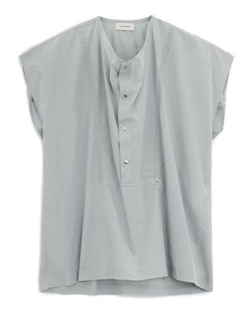 Lemaire Gray Cap Sleeved Top