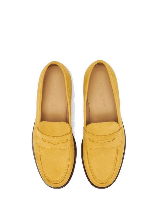 Scarosso Yellow Austin Round Toe Loafers for men