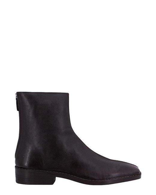 Lemaire Black Square-toe Ankle Boots for men