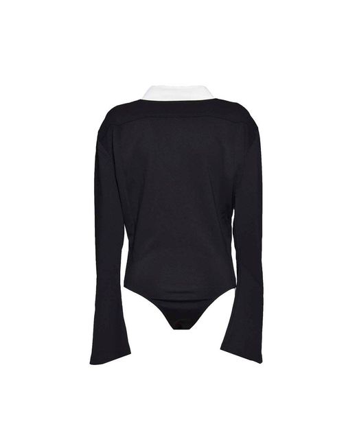 Courreges Black Drop Jersey Shirt Bodysuit