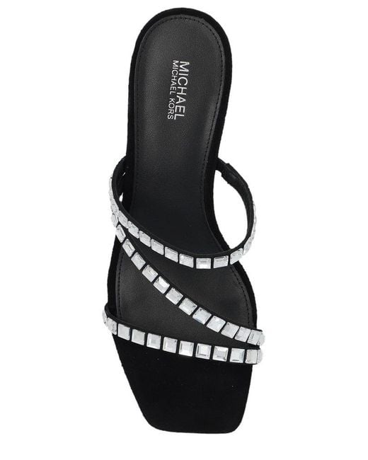 MICHAEL Michael Kors Black Embellished Open Toe Sandals