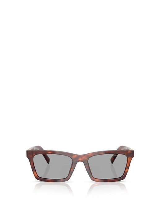 Miu Miu Gray Square-Frame Sunglasses