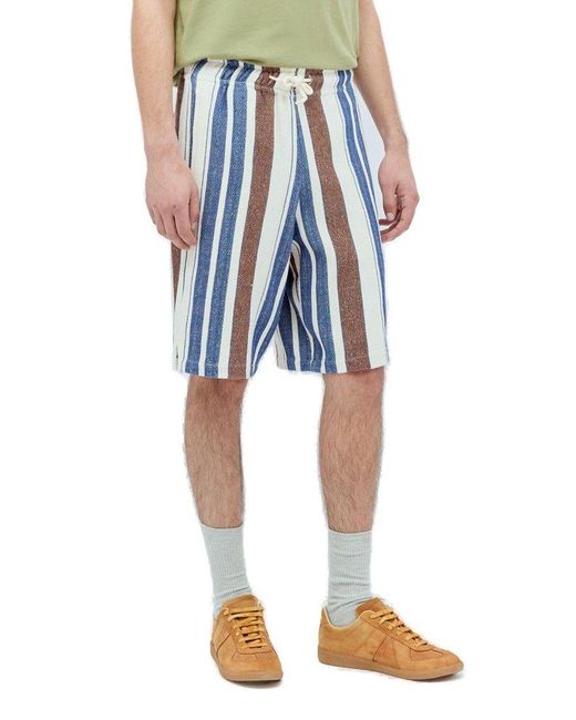A.P.C. Blue Paul Striped Shorts for men