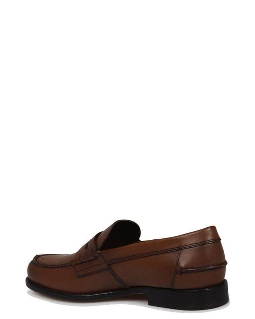 Tod's Brown Logo Embossed Loafers for men