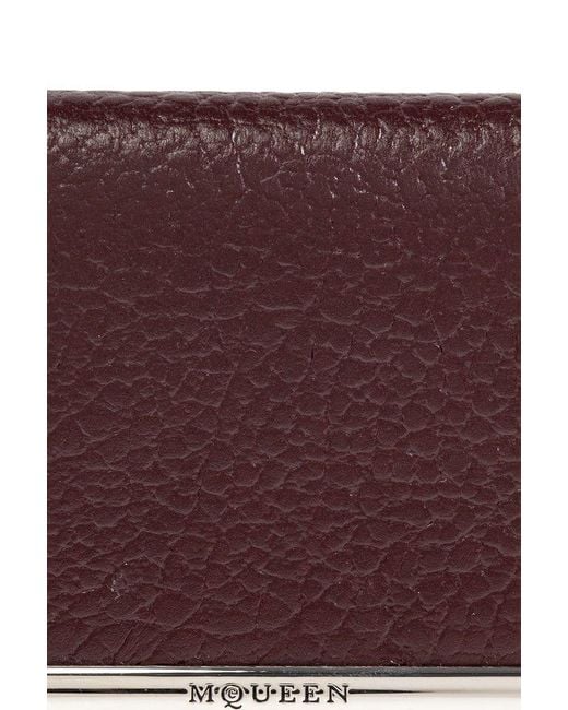 Alexander McQueen Purple Logo Engraved Folded Wallet