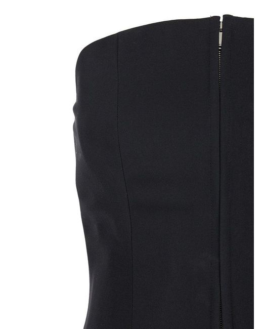 Alexander McQueen Black Wool Corset Top