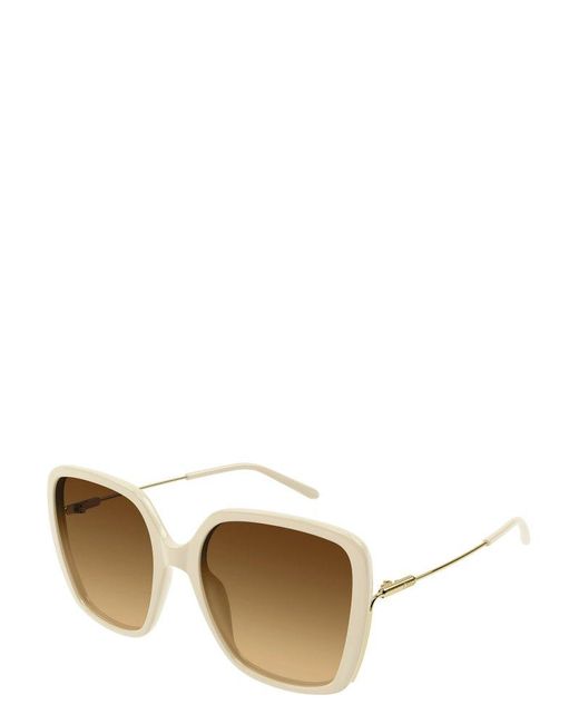 Chloé Natural Rectangular Frame Sunglasses