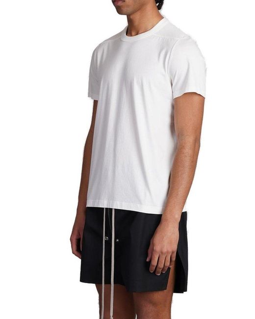 Rick Owens White Short Level Crewneck T-shirt for men