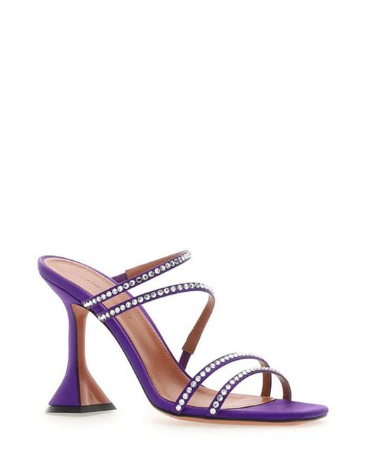 AMINA MUADDI Purple Embellished Strapped Sandals