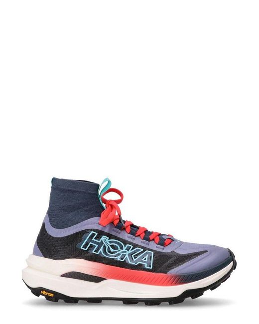 Hoka One One White Tecton X 3 Elasticated-Ankle Sock Sneakers