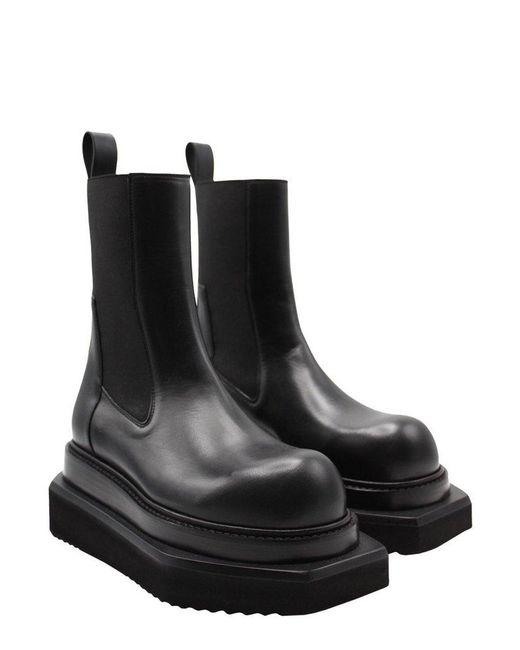 Rick Owens Round toe Platform Slip on Boots in Black Lyst