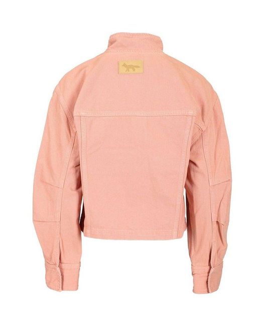 Maison Kitsuné Pink Cropped Workwear Jacket