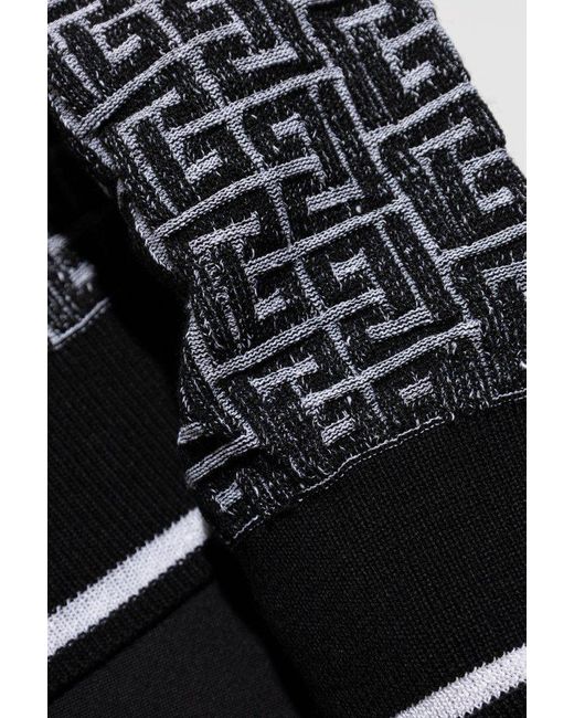 Balmain Blue Sweater With Monogram for men