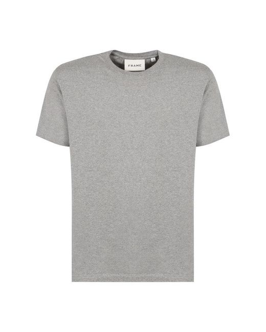 FRAME Gray Crewneck Short-sleeved T-shirt for men
