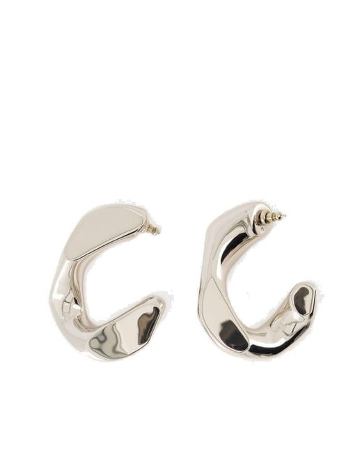 Alexander McQueen Metallic Chain Half-hoop Earrings