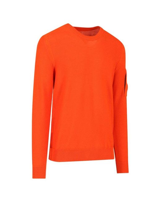 C P Company Orange 'sea Island' Crew Neck Sweater for men