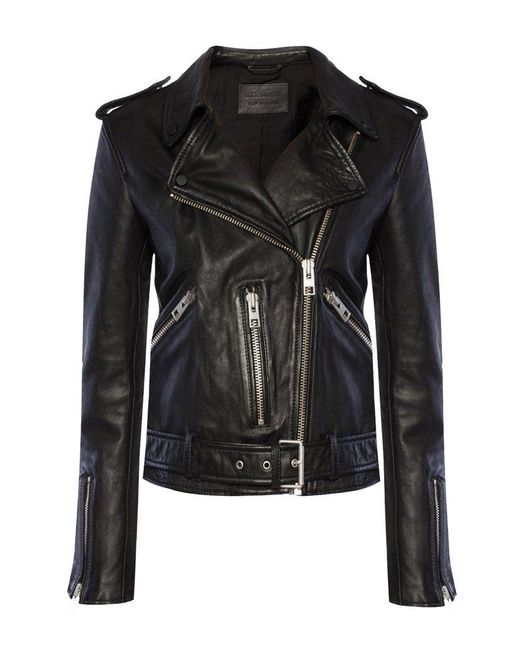 AllSaints Black Classic Biker Jacket