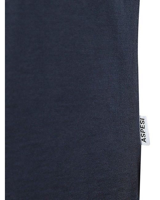 Aspesi Blue Crewneck Short-sleeved T-shirt