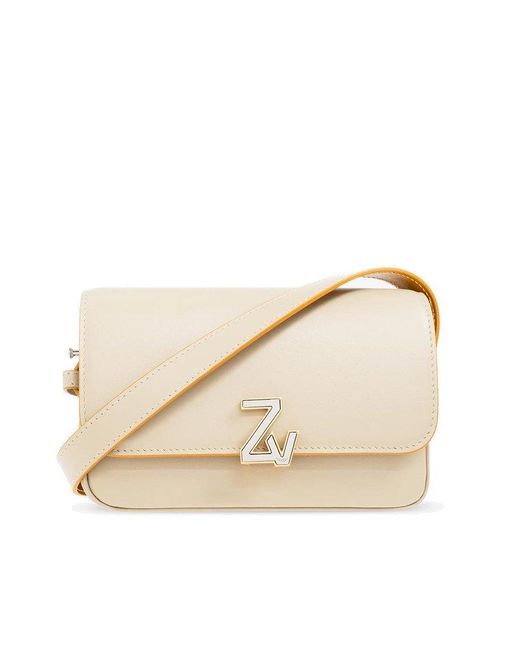 Zadig & Voltaire 'zv Initiale Mini' Shoulder Bag in Natural | Lyst