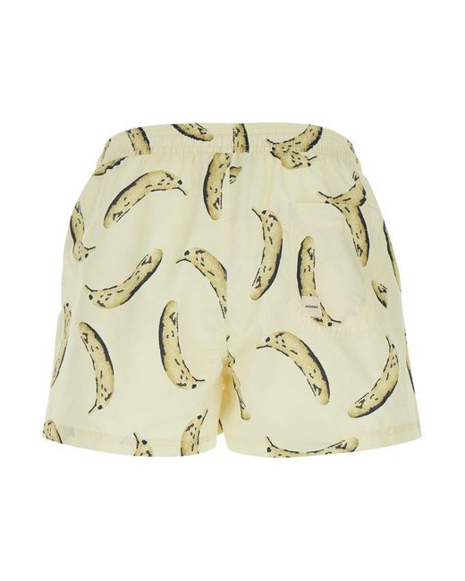 Jacquemus Natural Banana Printed Deck Shorts for men